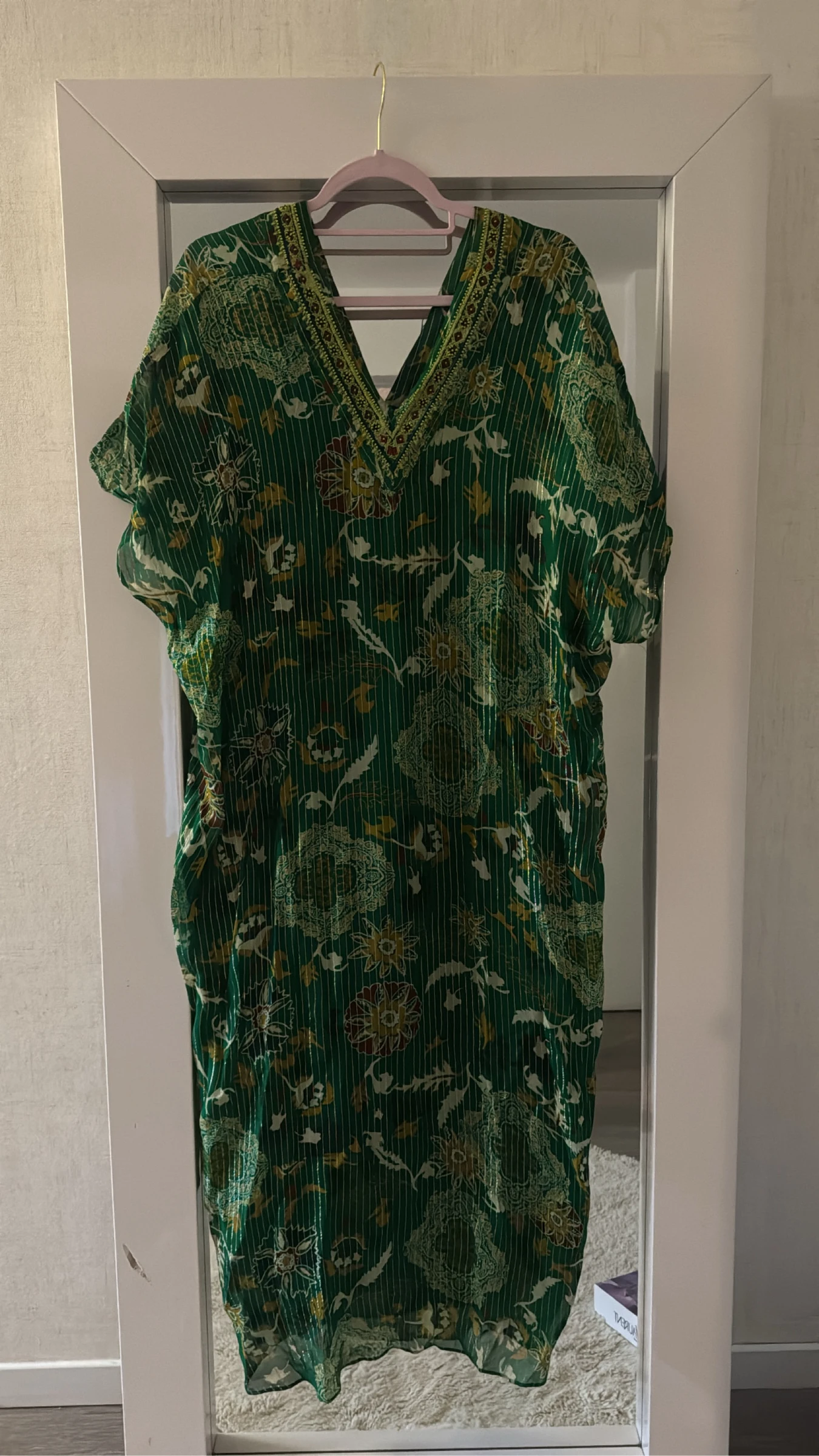 Robe Zara 🌿 Kaftan Verte Fluide 🌿